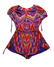 Load image into Gallery viewer, Free People Romper Womens Extra Small Rainbow Aztec Boho Shorts Rayon Ladies
