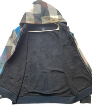 Load image into Gallery viewer, Zoo York Jacket Adult Large Plaid Full Zip Sherpa Fleece Hoodie Skater Y2K Mens
