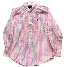 Load image into Gallery viewer, Ralph Lauren Shirt Youth Extra Large Pink Green Stripes Button Down Boys
