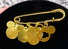 Load image into Gallery viewer, Mickey Mouse Safety Pin Charms Winking Minnie Bow Rainbow Pride Happy Disney
