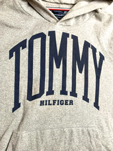 Load image into Gallery viewer, Tommy Hilfiger Sweatshirt Adult Large Gray Spellout Hoodie Sweater Pullover Mens
