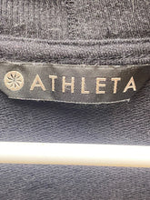 Load image into Gallery viewer, Athleta Sweater Womens Medium Black Tunic Open Front Cardigan Spandex Oversized
