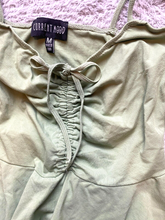 Load image into Gallery viewer, Current Mood Shirt Youth Medium Sage Green Asymmetrical Fairy Boho Spandex Girls

