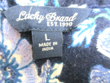 Load image into Gallery viewer, Lucky Brand Shirt Womens Large Boho Linen Viscose Blouse Allover Print Floral
