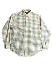 Load image into Gallery viewer, Brooks Brothers 346 Shirt Adult Small Yellow Blue Button Up Grid Checkered Mens

