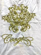 Load image into Gallery viewer, COOGI Shirt Adult 4XL White Gold Baroque Flower Embroidered Logo Casual Mens
