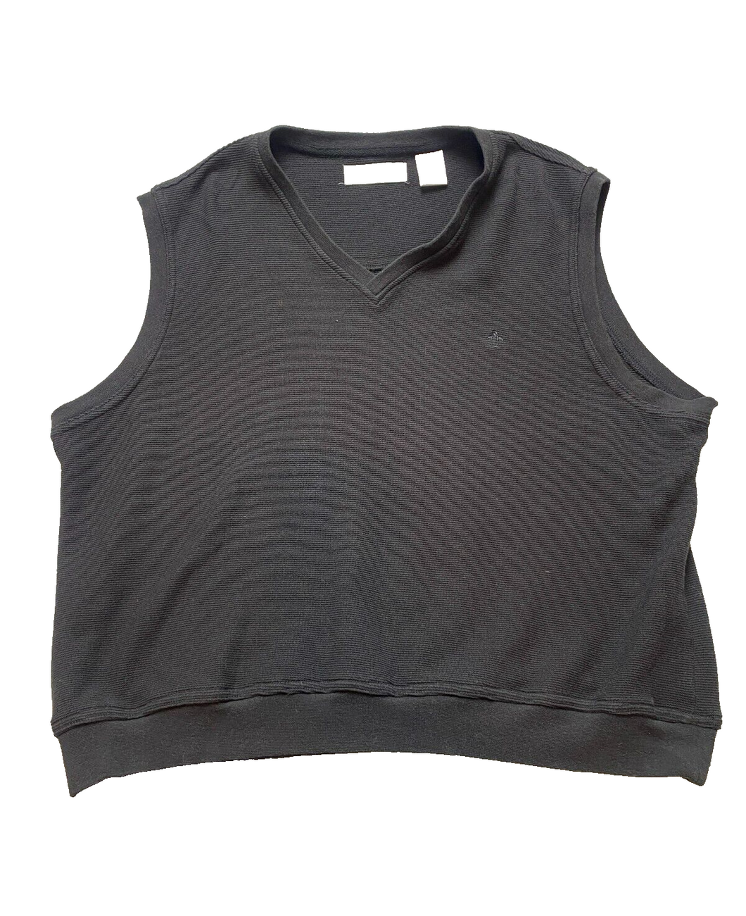 Penguin Vest Adult Large Black V-Neck Oversized Sport Golf Sweater Pullover Mens