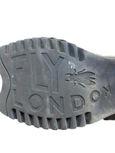Load image into Gallery viewer, Fly London Boots Womens 7-7.5 Gray Block Heel Zip Up Buckle Ankle Bootie
