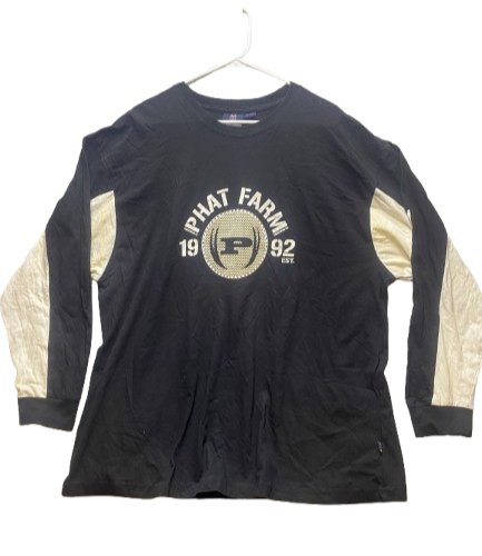 Phat Farm Shirt Adult Extra Large Black Spellout Loungewear Streetwear Mens