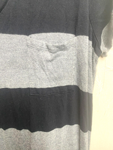 Load image into Gallery viewer, Caslon Dress Womens Large Black Gray Drawstring 100% Rayon Maxi Lagenlook
