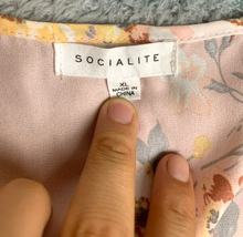 Load image into Gallery viewer, Socialite Dress Womens Extra Large Peach Ruffle Wrap Midi Asymmetric Boho Flared
