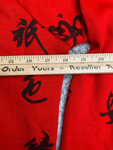 Load image into Gallery viewer, VTG Scarab Sweater Womens Medium Red AOP Chinese Writing Words Dragon Zip Collar
