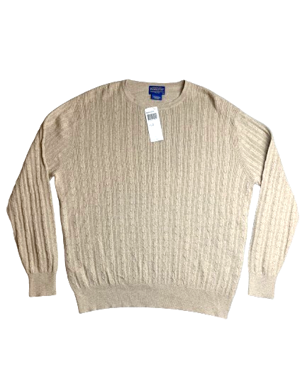 Pendleton Sweater Adult Large Beige Woolen Mills Oversized Mens Pullover NWT