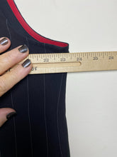 Load image into Gallery viewer, Vintage Chicos Design Vest Womens 3 Black Pinstriped Open Front Tunic Blazer
