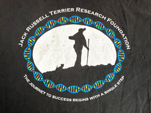 Load image into Gallery viewer, Jack Russell Terrier Shirt Adult Large Black Dog Research Foundation DNA Mens
