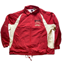 Load image into Gallery viewer, VTG City Football Jacket Adult Extra Large Red Ivory Sporty Windbreaker 70s Mens
