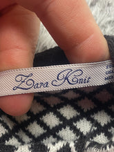 Load image into Gallery viewer, ZARA Knit Dress Womens Medium Black White Argyle Diamond Sheath Peasant Casual
