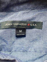 Load image into Gallery viewer, John Varvatos Shirt Adult Medium Steel Blue Button Up Chambray Casual USA Mens
