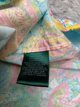 Load image into Gallery viewer, Lauren Ralph Lauren Shirt Womens Large Green Pink AOP Paisley Oversized Ladies
