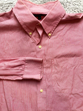 Load image into Gallery viewer, Tommy Hilfiger Shirt Adult Medium 15.5 Red White Stripes Button Up Dress Mens
