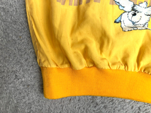 Load image into Gallery viewer, VTG White Benjamin's Shirt Womens 2XL XXL Yellow AOP Cassie Dog Pullover 80s
