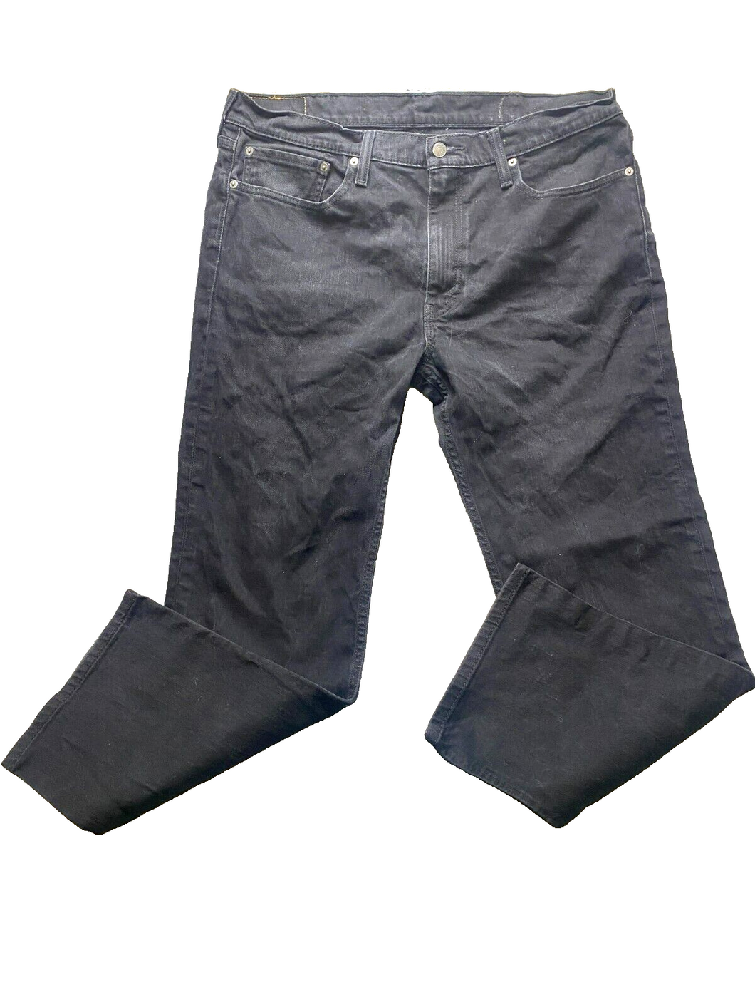 Levi's 514 Jeans Adult 38x30 Black Straight Leg Denim Stretch Zip Fly Mens