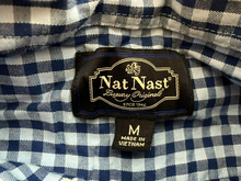 Load image into Gallery viewer, Nat Nast Shirt Adult Medium Blue Checkered Button Up Casual Luxury Original Mens

