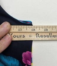 Load image into Gallery viewer, Hilo Hattie Dress Womens Medium Black Teal Floral Hawaiian Tropical Midi
