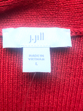 Load image into Gallery viewer, J Jill Sweater Women Large Red Turtleneck Oversized Nylon Outerwear MSRP $89 NWT
