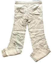 Load image into Gallery viewer, Allen Allen Pants Womens 33x30 Taupe Linen Wide Leg Drawstring Elastic Waist
