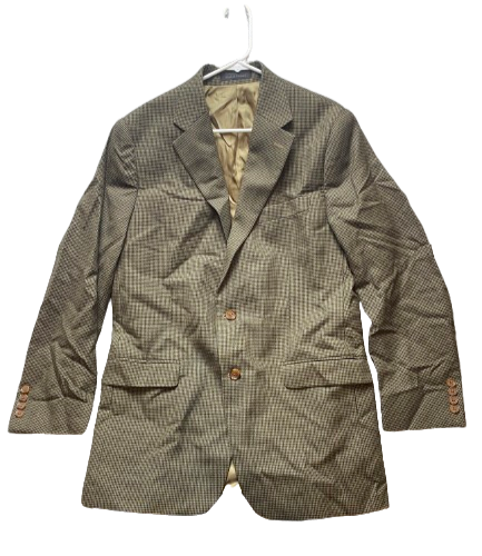 Lauren Ralph Lauren Sport Coat Mens 40R Brown Houndstooth Wool Suit Blazer