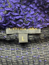 Load image into Gallery viewer, Cynthia Max Jacket Womens Large Purple Black Chenille Blazer Button Up Ladies
