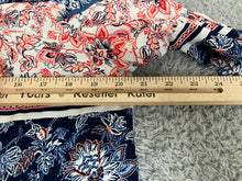 Load image into Gallery viewer, New Directions Dress Womens Large Navy Red AOP Flower 100% Rayon Boho Tunic NWT
