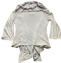 Load image into Gallery viewer, Alberto Makali Cardigan Womens Large Waterfall White Silver Sequins Sweater NWT
