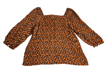 Load image into Gallery viewer, J Jill Shirt Womens Large Brown Black Leopard Square Neck Blouse MSRP $89 NWT

