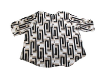 Load image into Gallery viewer, Catherines Shirt Womens 26/28WP Button Up Geometric Casual Blouse Petite Ladies
