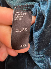 Load image into Gallery viewer, Cider Jumpsuit Womens 4XL Velvet Dark Green Gold Chain Strap Wide Leg Romper NWT
