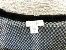 Load image into Gallery viewer, J Jill Sweater Womens Medium Black White Knit Oversized Boxy Outerwear Ladies
