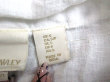 Load image into Gallery viewer, Cynthia Rowley Shirt Womens Small White 100% Linen Wrap Blouse Babydoll Ladies
