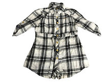 Load image into Gallery viewer, Ecko Red Shirt Women Medium Black White Plaid Button Up Tunic Rhino Brand Blouse
