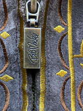 Load image into Gallery viewer, Bob Mackie Jacket Womens Small Brown Oversized Wearable Art Zip Up Embroidered
