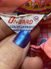 Load image into Gallery viewer, VTG Onward Shirt Womens Medium Pink AOP Goose Boho Trippy Colorful Button Up 70s
