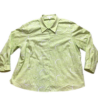 Load image into Gallery viewer, Foxcroft Shirt Womens 24W Shaped Fit Button Up AOP Paisley Hippie Peasant Plus
