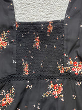 Load image into Gallery viewer, Show Me Your Mumu Dress Womens Medium Black AOP Flower Boho Eyelet Smocked
