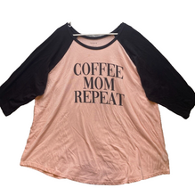 Load image into Gallery viewer, Torrid Shirt Women 5 (5X) Pink Black Raglan Coffee Mom Repeat Classic Fit Raglan
