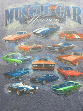 Load image into Gallery viewer, Muscle Car Heaven Shirt Adult Extra Large Navy Heather Corvette Camaro Mens
