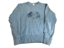 Load image into Gallery viewer, Uniqlo Hokusai Sweatshirt Adult Extra Small Blue Samurai Swordfight Sweater Mens
