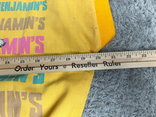 Load image into Gallery viewer, VTG White Benjamin's Shirt Womens 2XL XXL Yellow AOP Cassie Dog Pullover 80s
