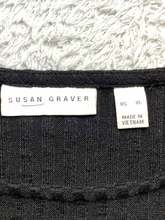 Load image into Gallery viewer, Susan Graver Dress Womens Extra Large Black Gray Leopard Sweater Rib Knit Ladies
