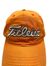 Load image into Gallery viewer, Titleist Hat Cap Adult Buckle Strap Orange Baseball Embroidered FJ Golf FootJoy
